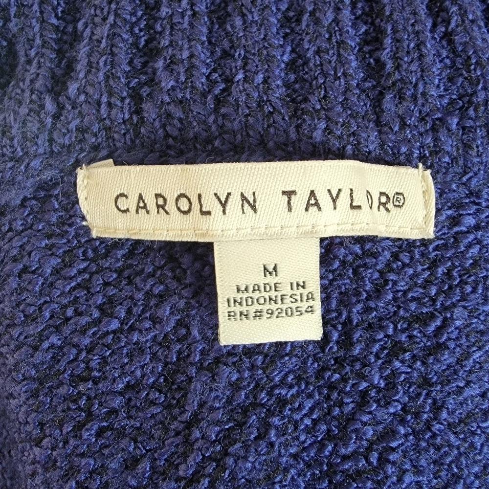 Carolyn Taylor Cardigan Sweater Zip up SZ M - Picture 5 of 5